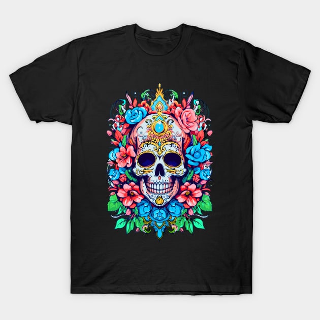 El Dia de los Muertos Day of the Dead Anime Inspired T-Shirt by albaley